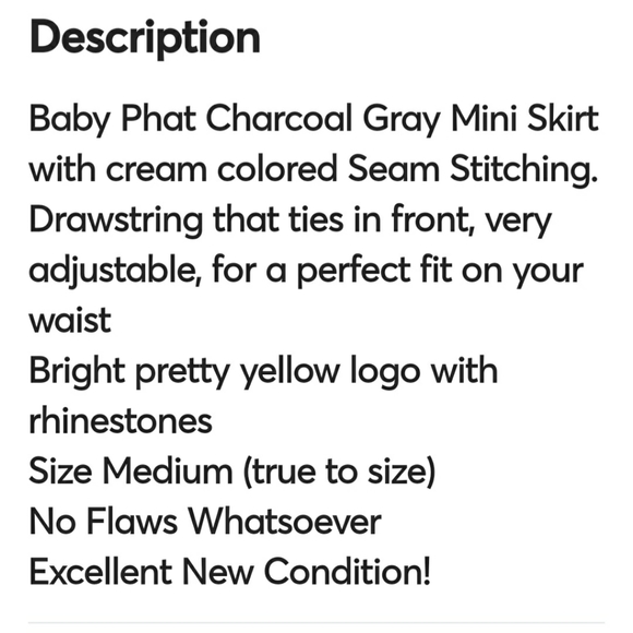 *******SOLD*******                                         Baby Phat  mini skirt - Picture 12 of 12